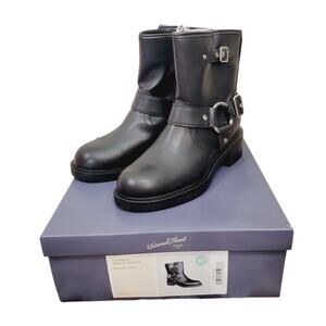 Womens Faux Leather Black Biker Ankle Boots SZ 8.5 Universal Threads Connor NWT